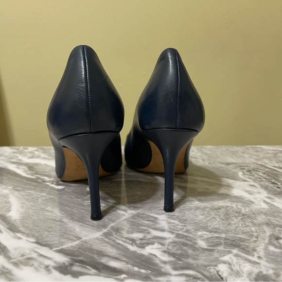 Tory Burch Penelope 85MM Cap Toe Pump Heels Size US 6 Ink Navy Perfect Black - Picture 11 of 15